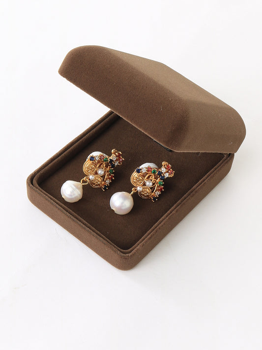 【復古珍珠耳飾】